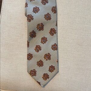 Ermenegildo Zegna Floral Patterned Tie - Brown and Gray